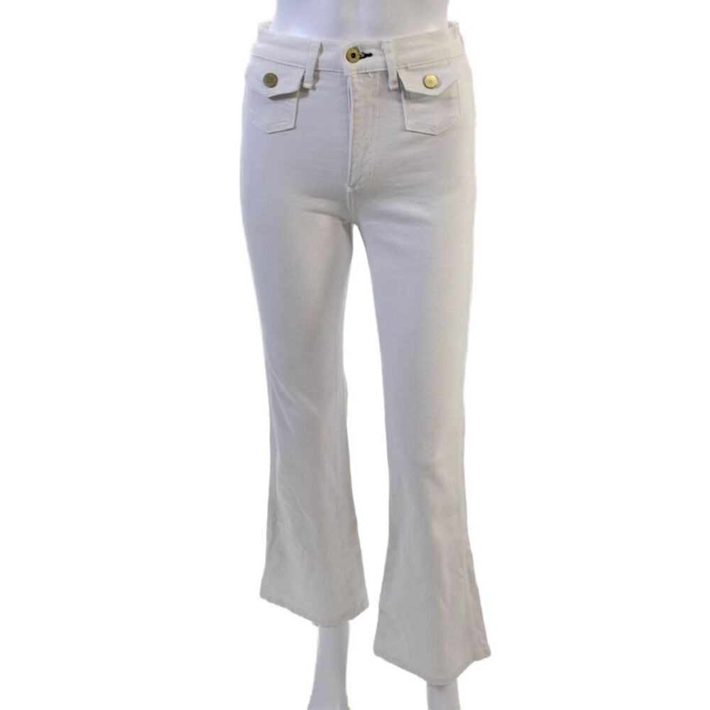ASKKNY Women High Rise White Jeans 28 Inseam 97% Cotton 3% Elastane Size 24